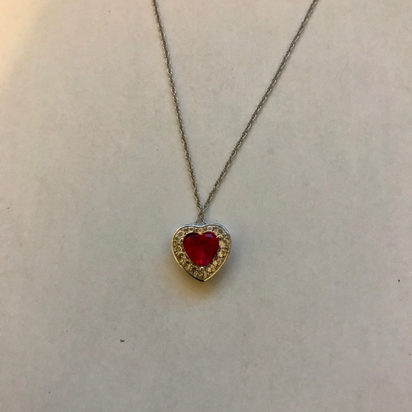 Ruby and White Sapphire Pendant - Picture 2 of 4